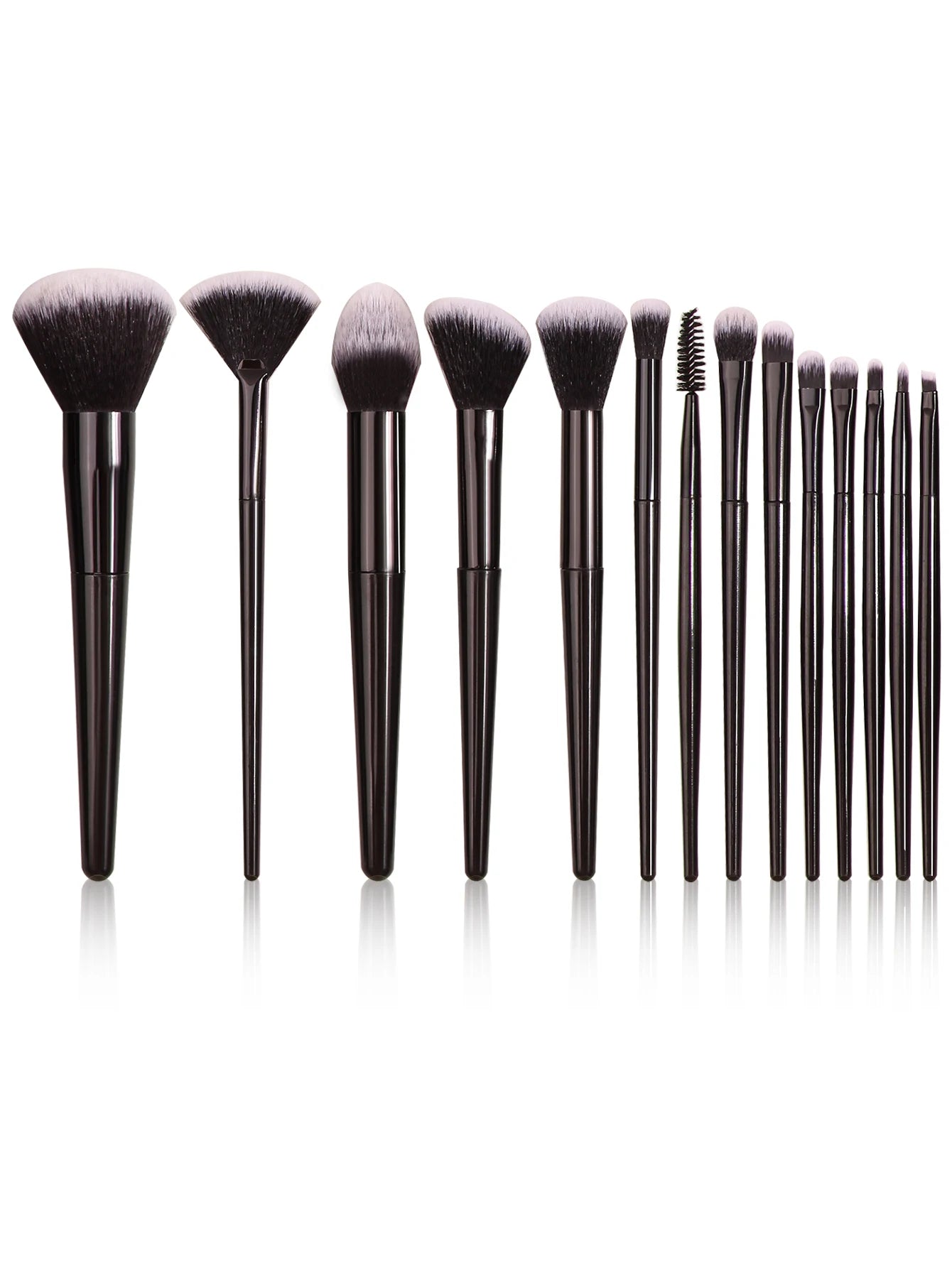 Professional Black Makeup Brush Set – Super Soft Bristles for Foundation, Concealer, Eyeshadow & Blush