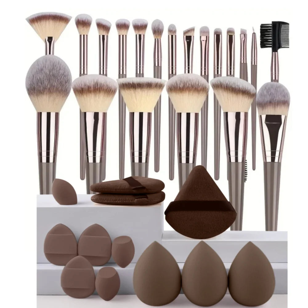 Premium Makeup Brush Set (3-20 Pcs) – Soft Fluffy Brushes for Foundation, Eyeshadow, Blush & Kabuki