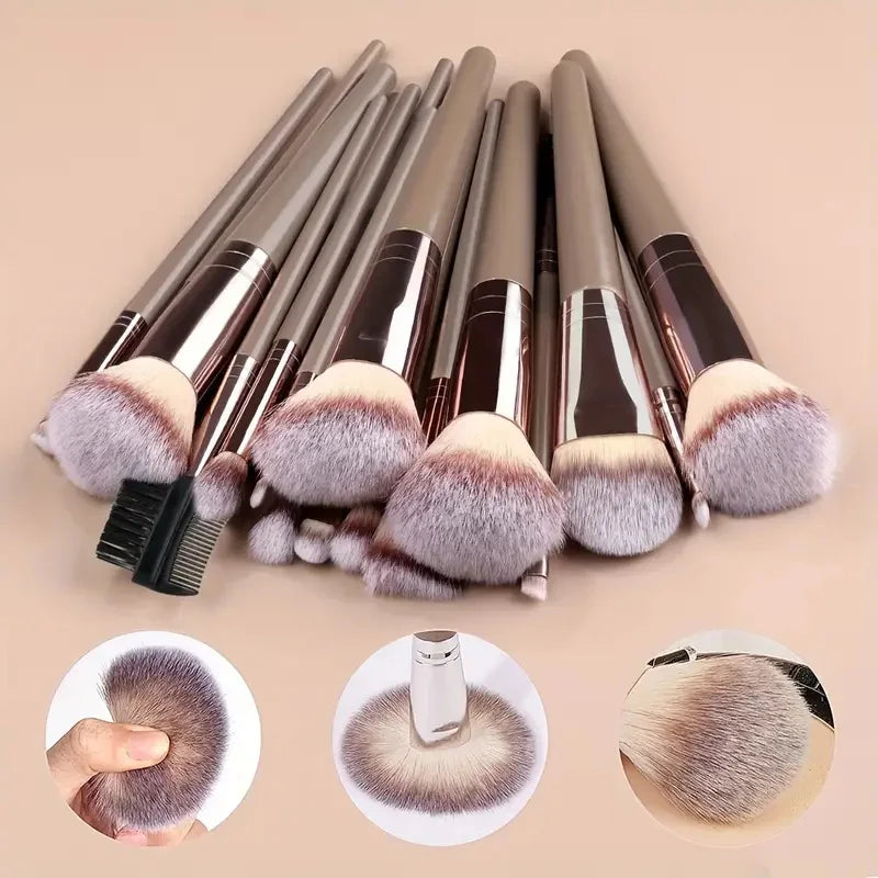 Premium Makeup Brush Set (3-20 Pcs) – Soft Fluffy Brushes for Foundation, Eyeshadow, Blush & Kabuki
