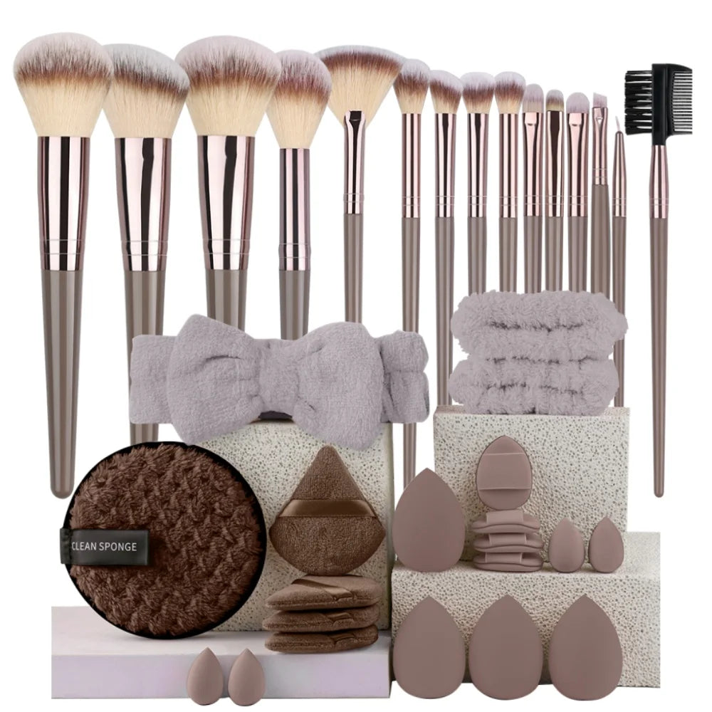 Premium Makeup Brush Set (3-20 Pcs) – Soft Fluffy Brushes for Foundation, Eyeshadow, Blush & Kabuki