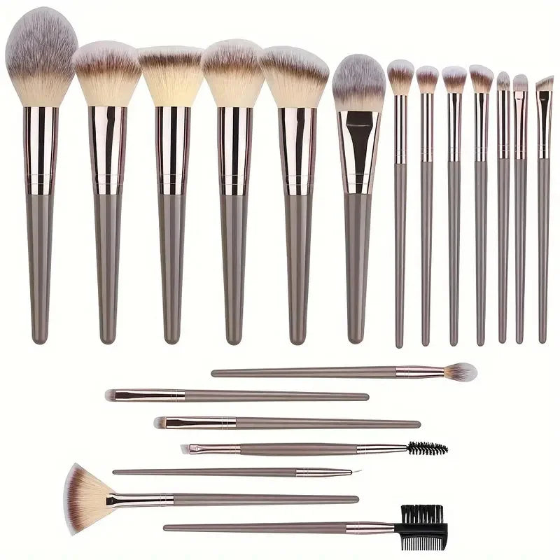 Premium Makeup Brush Set (3-20 Pcs) – Soft Fluffy Brushes for Foundation, Eyeshadow, Blush & Kabuki