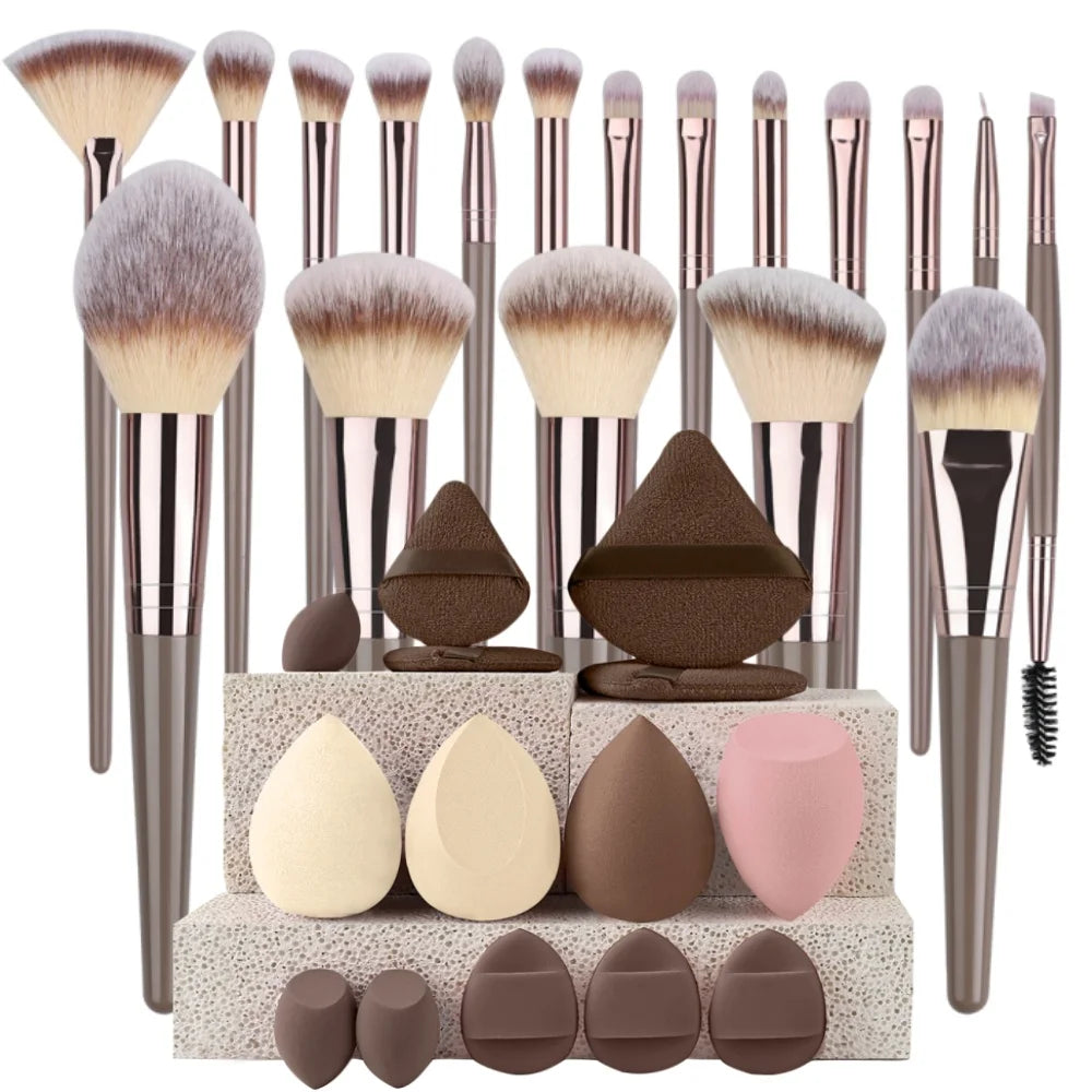 Premium Makeup Brush Set (3-20 Pcs) – Soft Fluffy Brushes for Foundation, Eyeshadow, Blush & Kabuki