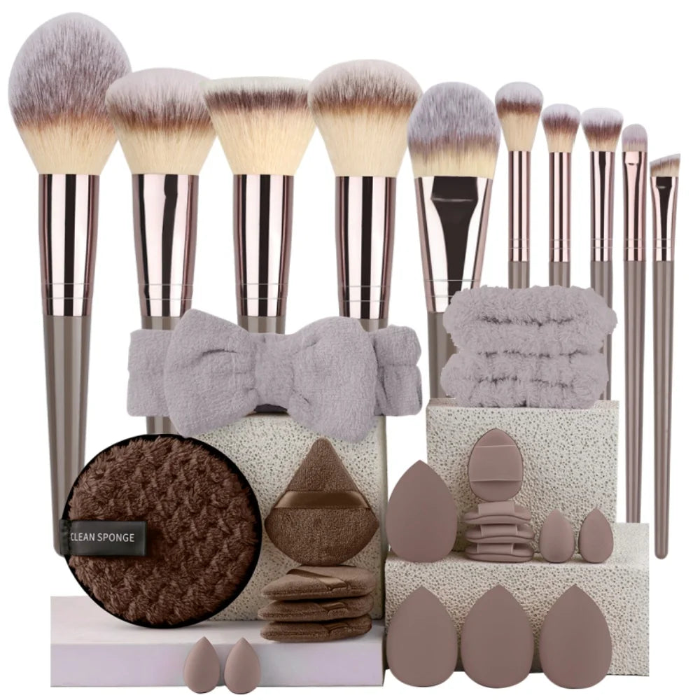 Premium Makeup Brush Set (3-20 Pcs) – Soft Fluffy Brushes for Foundation, Eyeshadow, Blush & Kabuki