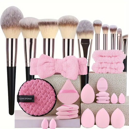 Professional Makeup Brush Set (3-10 Pcs) – Soft Fluffy Brushes for Eyeshadow, Foundation, Blush & Concealer