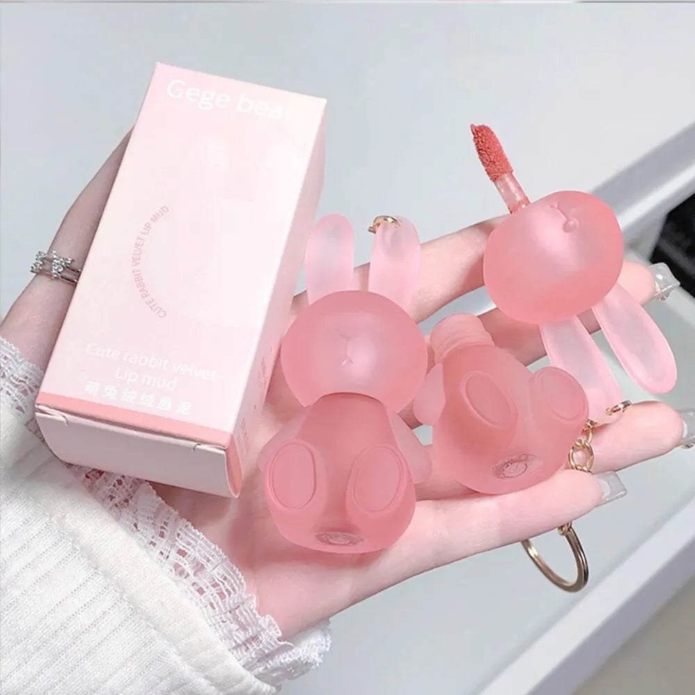 Gege Bear Rabbit Lip Glaze – Matte Velvet Lip Clay, Long-Lasting & Non-Drying