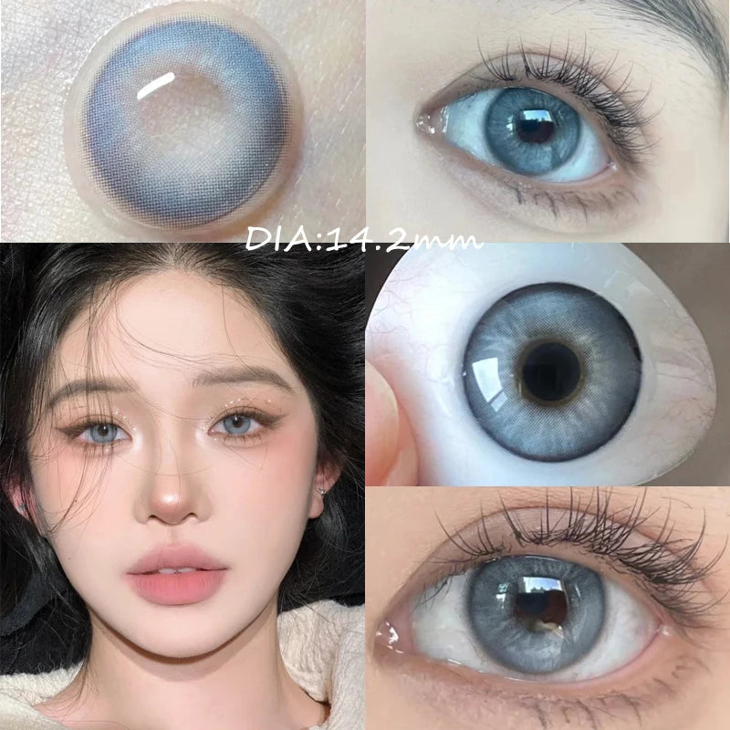 KSSEYE Korean Color Contact Lenses with Prescription – Soft Yearly Lenses, 0.00 to -8.00
