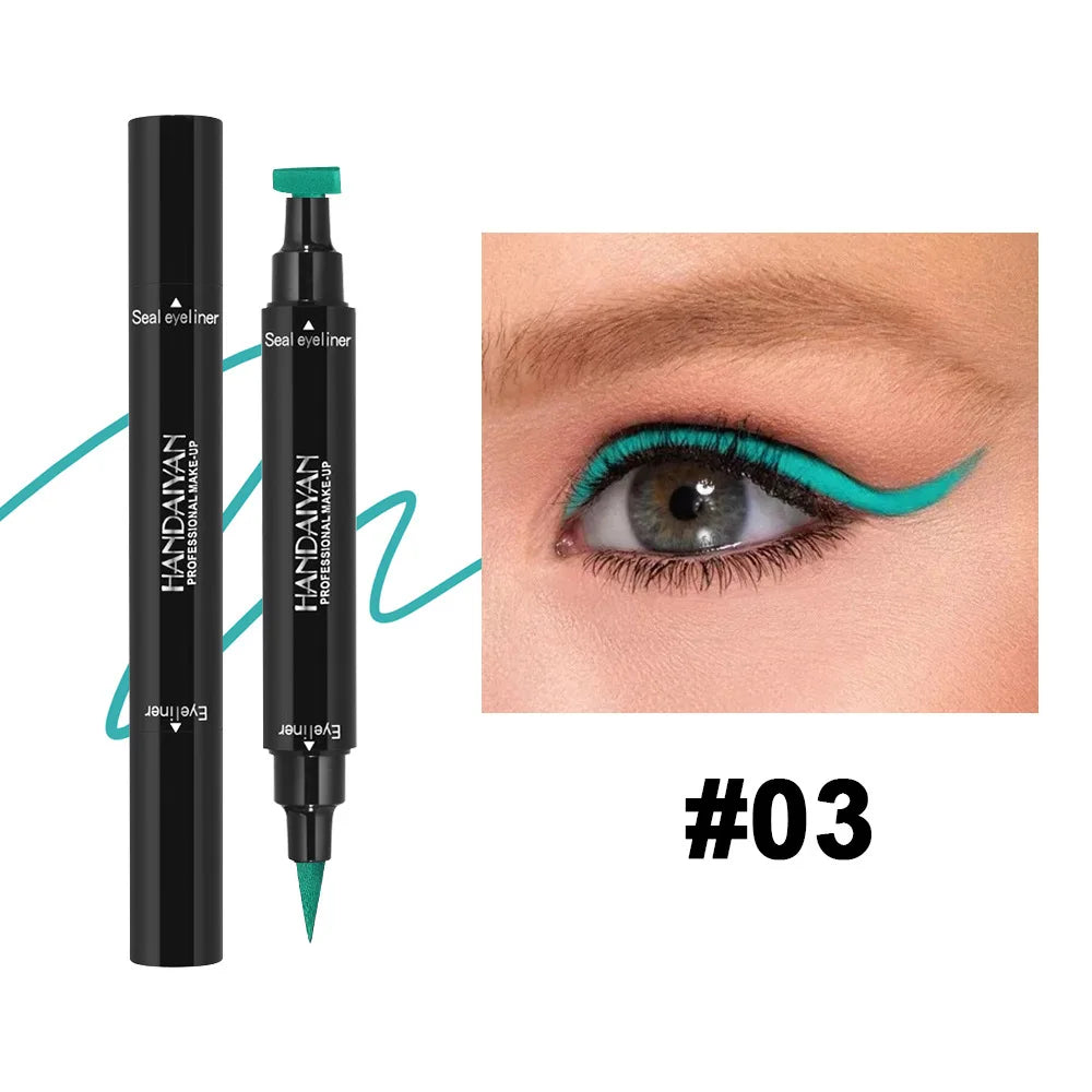 Colorful Dual-Ended Liquid Eyeliner Stamp – Waterproof, Quick-Dry & Long-Lasting