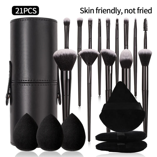 Professional Black Makeup Brush Set – Super Soft Bristles for Foundation, Concealer, Eyeshadow & Blush