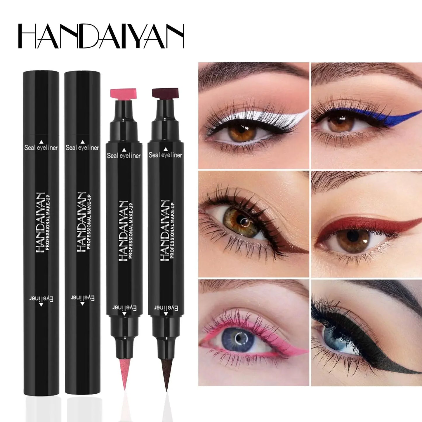 Colorful Dual-Ended Liquid Eyeliner Stamp – Waterproof, Quick-Dry & Long-Lasting