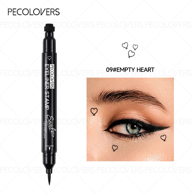 Double-Ended Eyeliner with Star, Heart & Moon Stamp – Waterproof, Beginner-Friendly