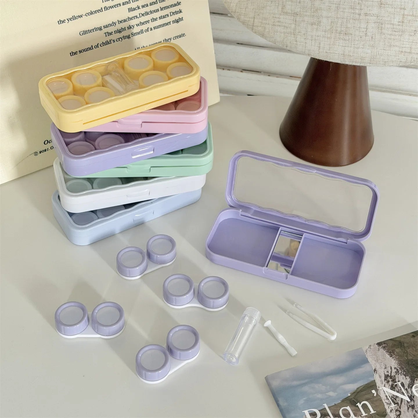 Large-Capacity Contact Lens Storage Case – Retro Morandi Colors