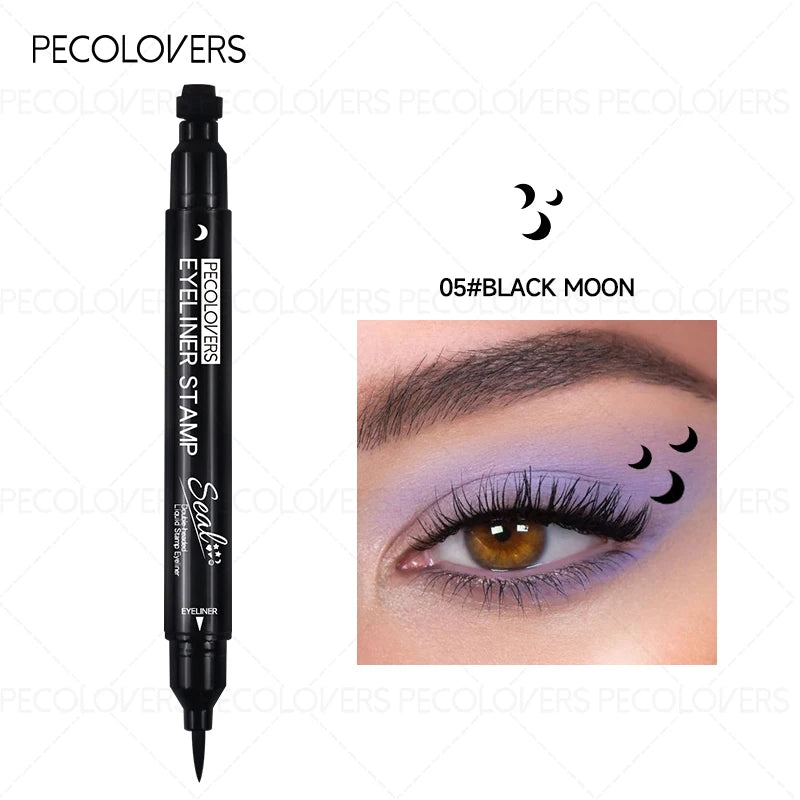Double-Ended Eyeliner with Star, Heart & Moon Stamp – Waterproof, Beginner-Friendly