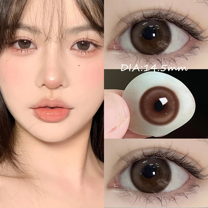 KSSEYE Korean Color Contact Lenses with Prescription – Soft Yearly Lenses, 0.00 to -8.00