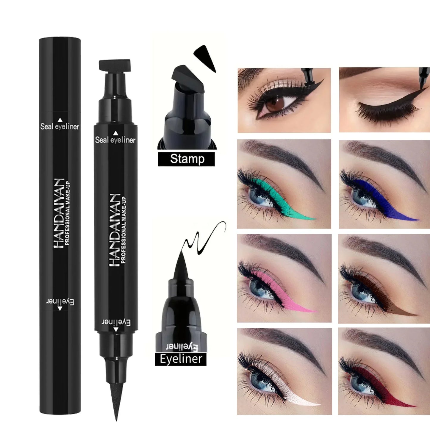 Colorful Dual-Ended Liquid Eyeliner Stamp – Waterproof, Quick-Dry & Long-Lasting