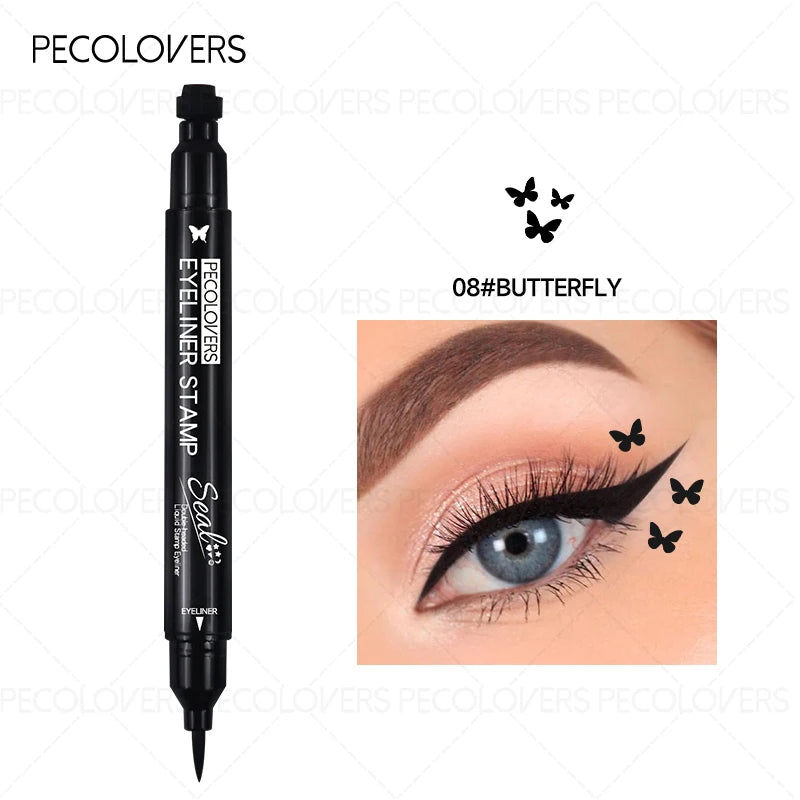 Double-Ended Eyeliner with Star, Heart & Moon Stamp – Waterproof, Beginner-Friendly